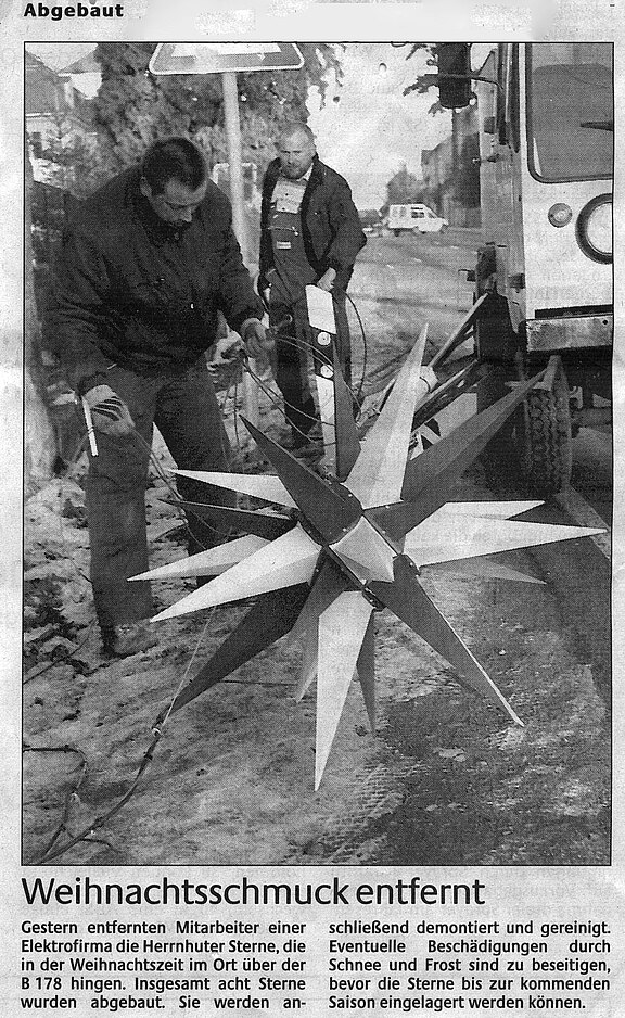 Weihnachtsschmuck entfernt